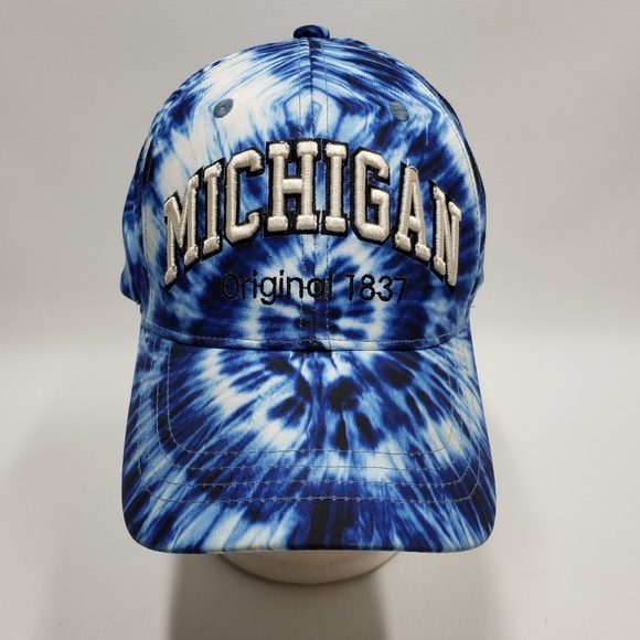 Robin Ruth Michigan Tie-Dye Cap Blue White Trucker Hat Adjustable Unisex - Picture 2 of 12